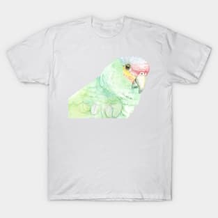 red-lored amazon watercolor portrait parrot T-Shirt